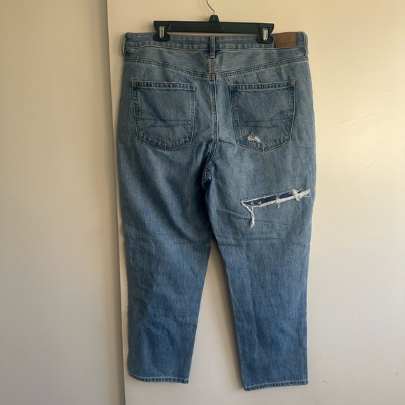 American Eagle Outfitters Blue Patchwork Straight Leg Jeans - Picture 7 of 16